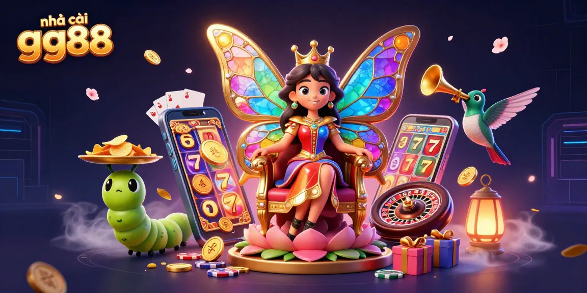 Play popular games at nhà cái gg88 featuring colorful slot machines and casino elements.