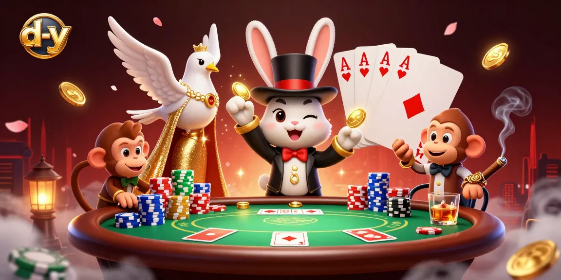 Join the excitement at d-y as the magician rabbit reveals treasures in a thrilling poker scene.