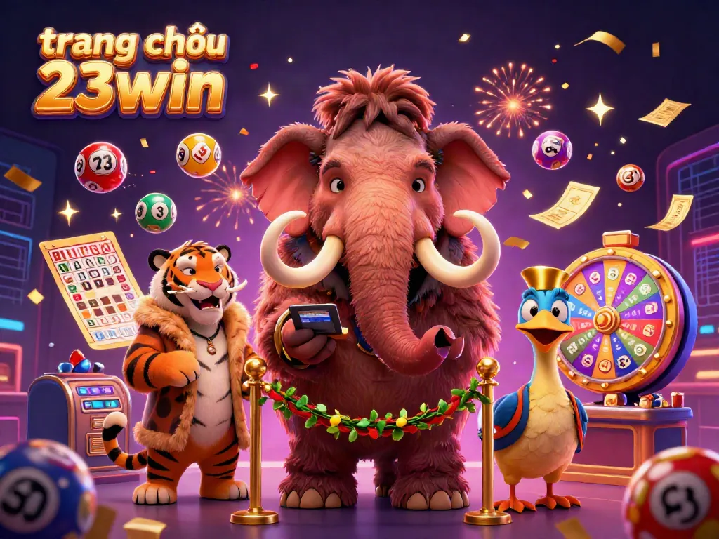 Engage with the vibrant atmosphere at trang chủ 23win featuring a woolly mammoth bouncer and a saber-tooth tiger VIP.