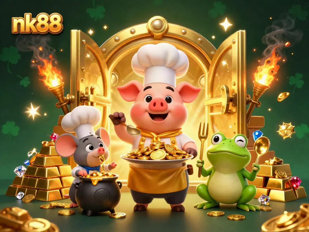 Experience thrilling gameplay at nk88 with dynamic casino elements in a rich, vibrant scene.