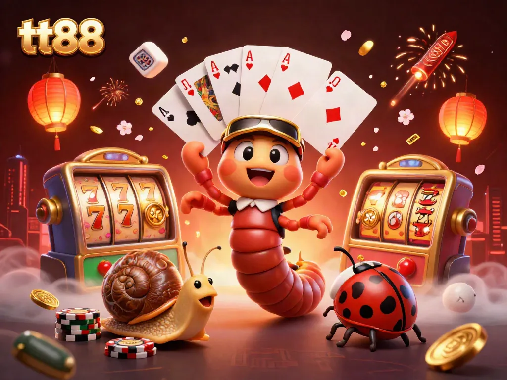 Experience exciting wins at tt88 with a dazzling 3D casino scene featuring vibrant characters and dynamic gambling elements.