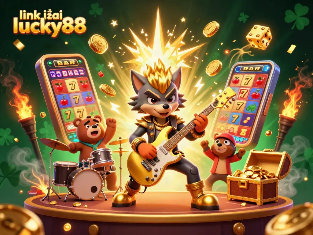 Experience link vào lucky88 with vibrant casino action featuring thrilling jackpots and dynamic visuals in this engaging illustration.