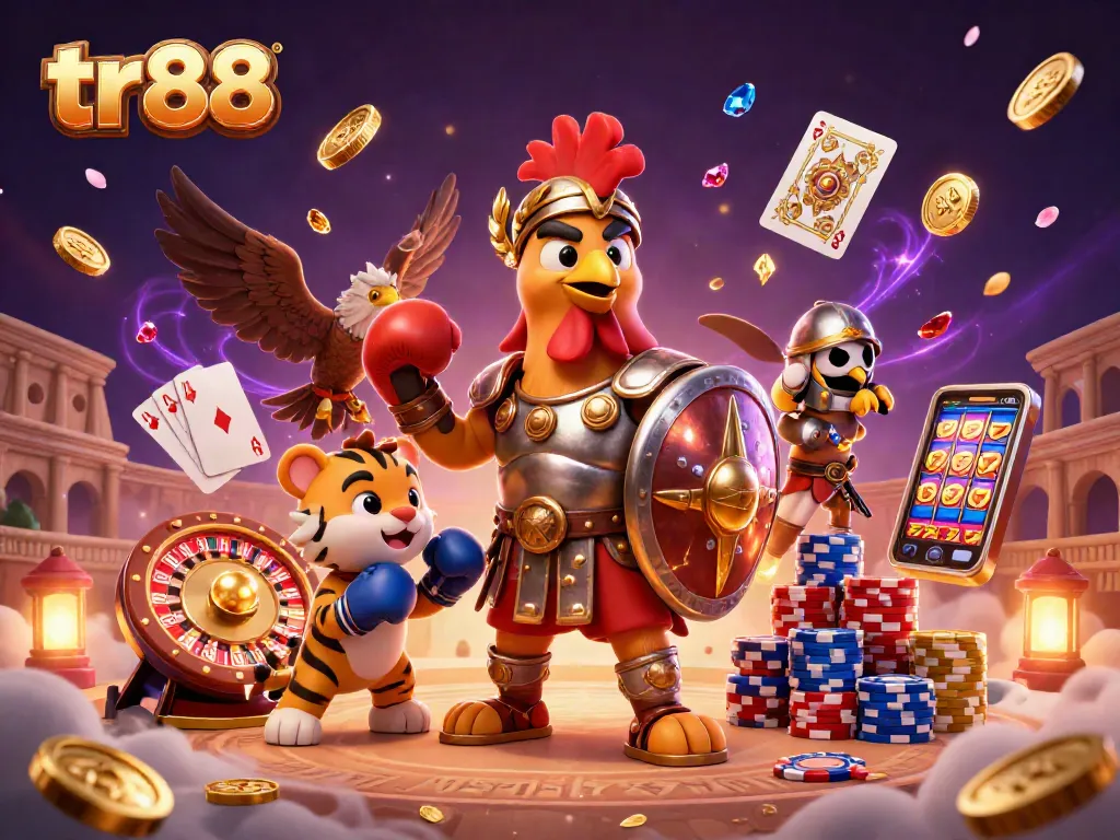 Engage with dynamic tr88 gaming action featuring a vibrant casino scene and captivating characters.