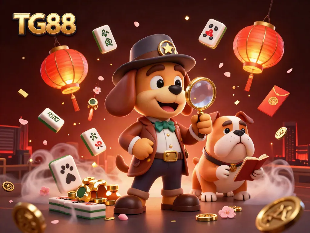 Join TG88's thrilling adventure as the detective dog uncovers hidden treasures in a vibrant casino world.