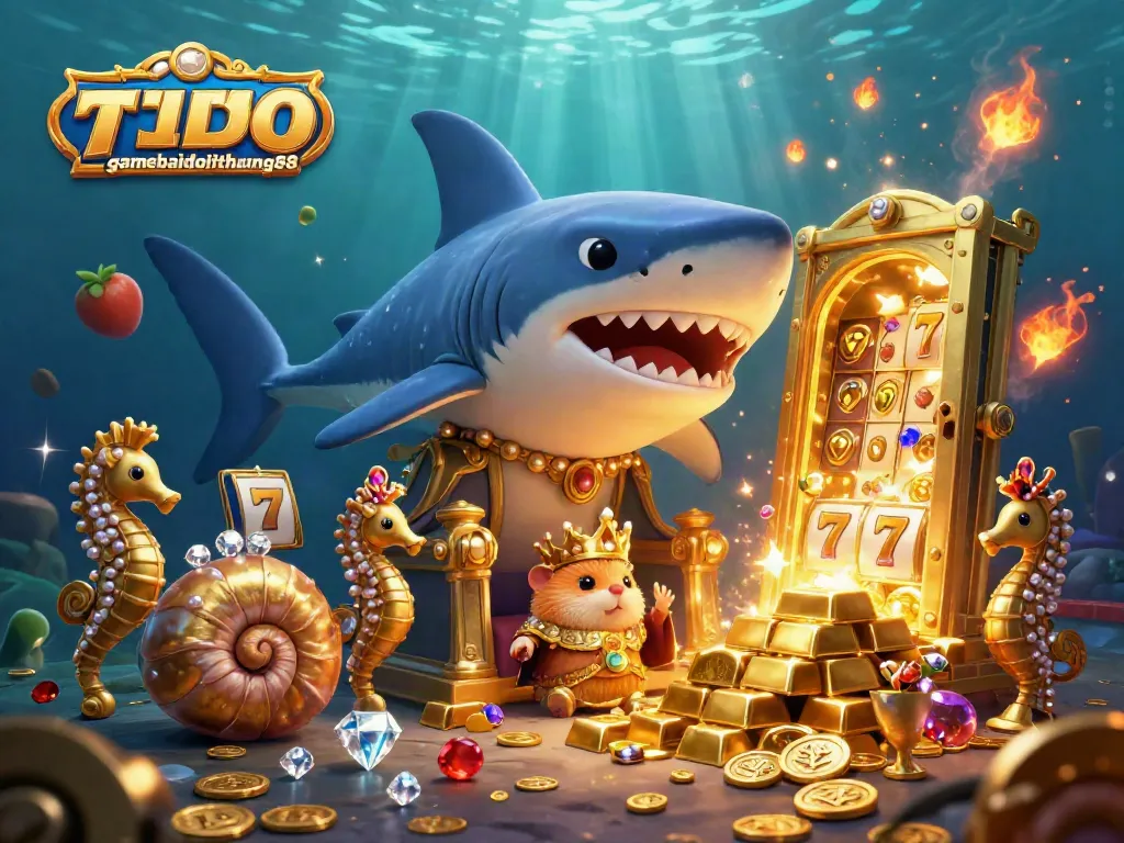 Engage with gamebaidoithuong88's vibrant 3D casino illustration, capturing a dynamic gambling scene with rich elements.