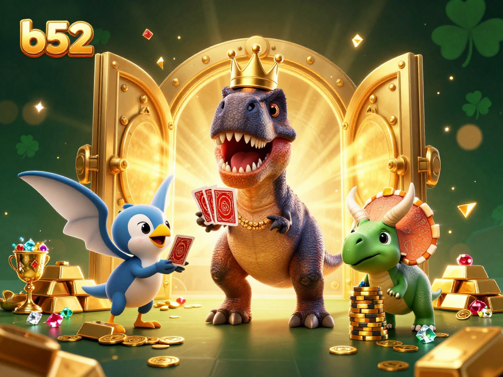 B52 enhances the gaming experience with vibrant characters, treasures, and dynamic casino action.