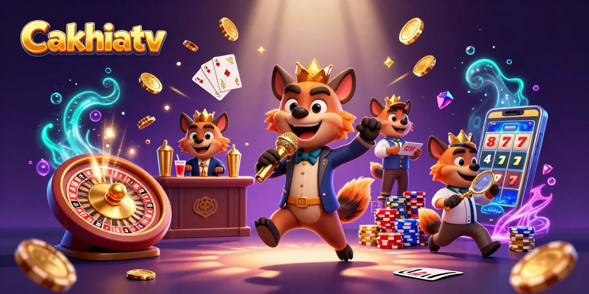 Cakhiatv brings the excitement of a comedy casino club with animated hyenas celebrating with golden coins and roulette.
