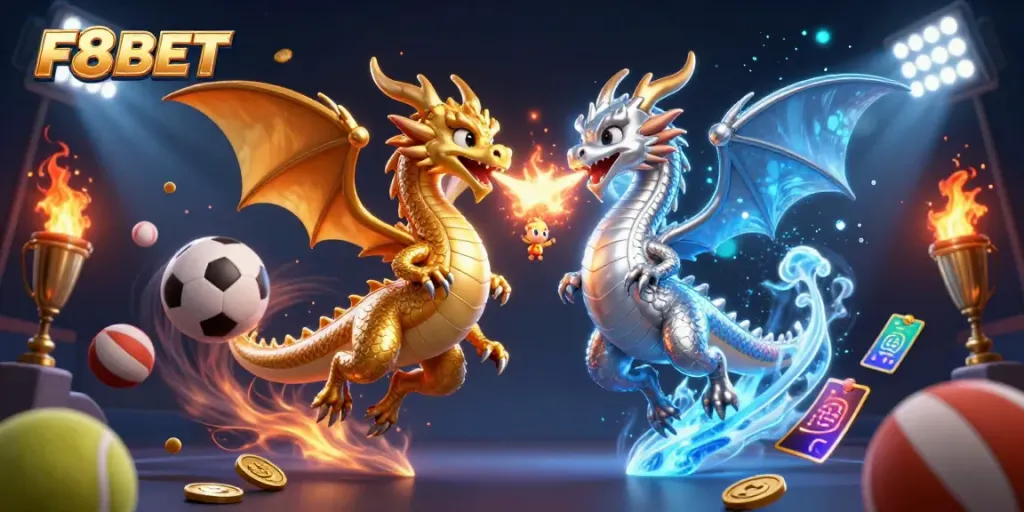 Experience the thrill of F8BET with dynamic dragons and action-packed casino elements.