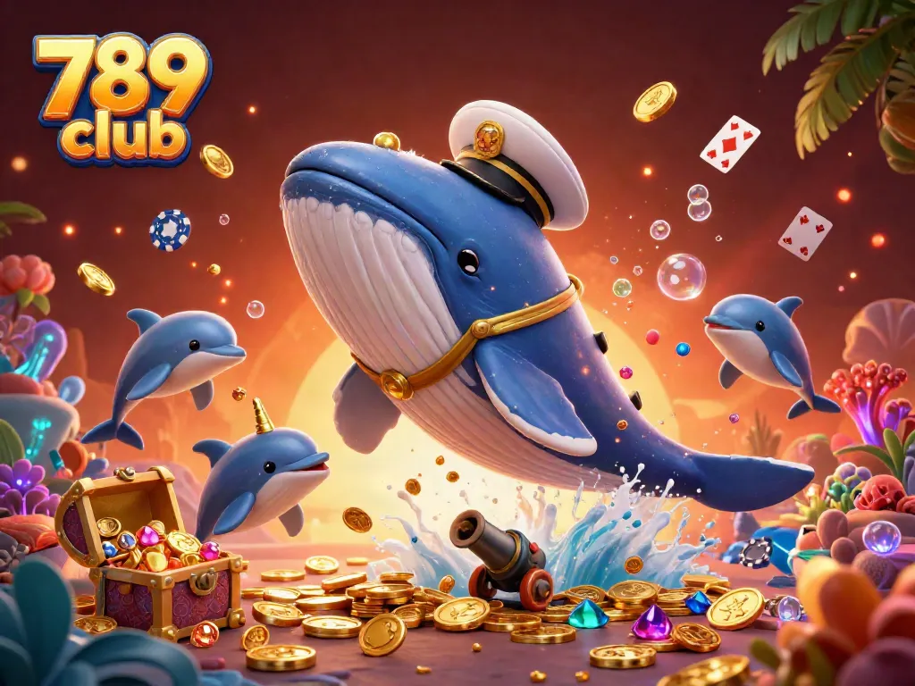 Experience thrilling gameplay with the 789 club in a vibrant underwater scene of winning coins and playful creatures.