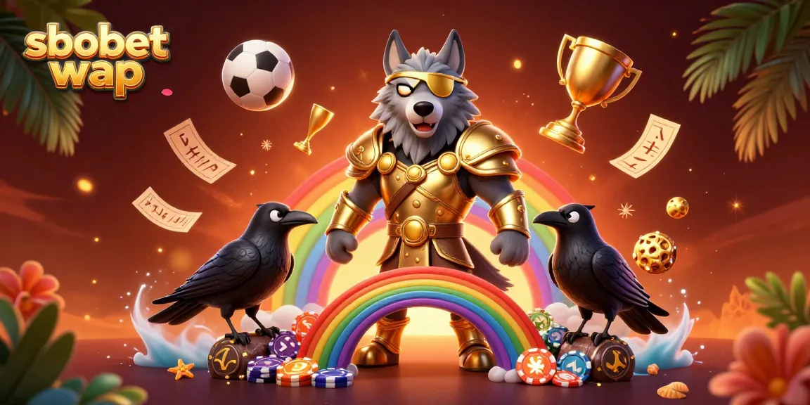 Place bets on sbobet wap while enjoying a vibrant scene of Norse mythology characters with sports elements.