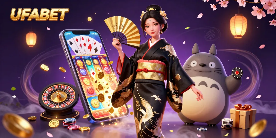 Experience the thrill of gambling with UFABET's vibrant casino illustration showcasing engaging games and dynamic play.