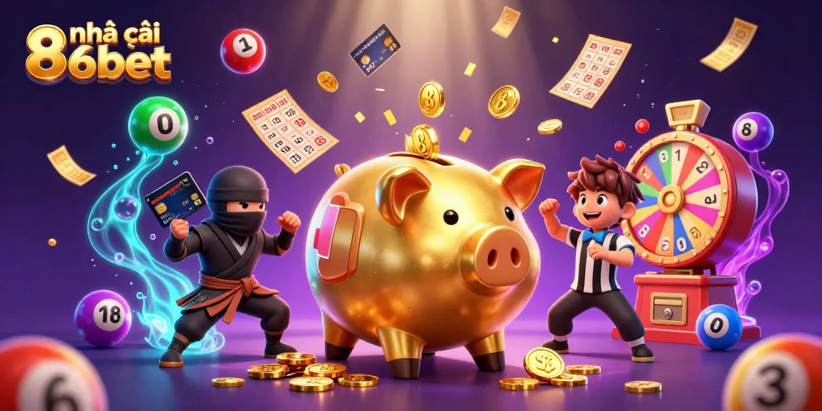 Experience exciting wins at nhà cái 86bet with a vibrant 3D illustration of thrilling gameplay.