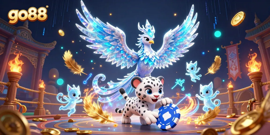 Experience the excitement of playing at go88 with a stunning 3D illustration showcasing vibrant casino elements.