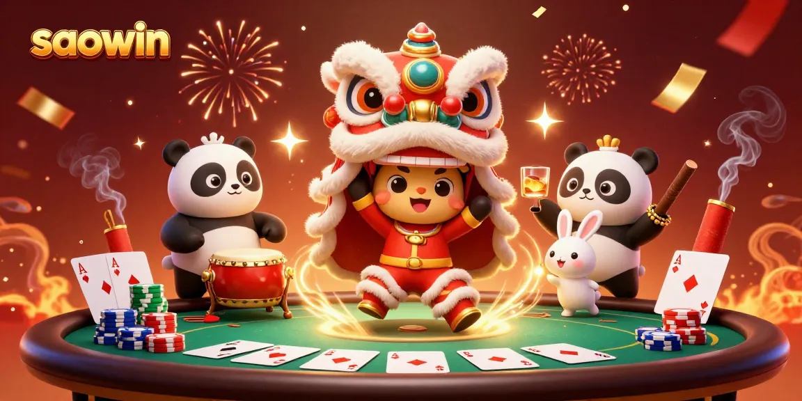 Experience thrilling gaming action with saowin, featuring a vibrant casino-themed celebration.