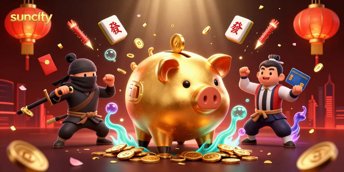 Engage your luck at suncity with vibrant 3D gaming characters and festive elements.