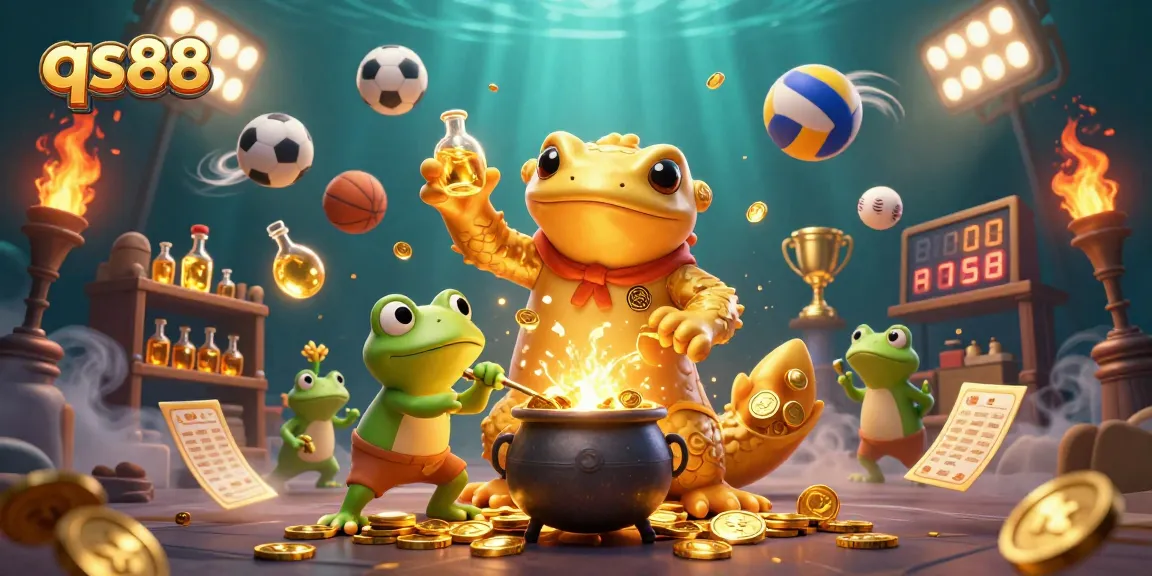 Engage in thrilling adventures at qs88 with a magical scene of a golden salamander alchemist creating riches.