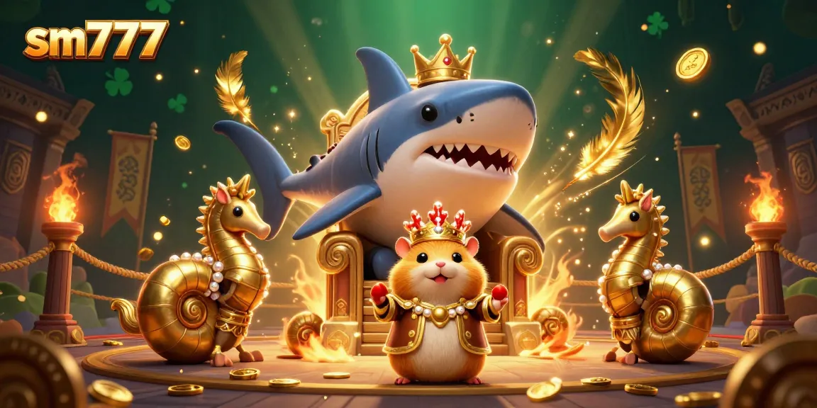 Join the sm777 gaming adventure with a hamster king in a vibrant casino atmosphere.