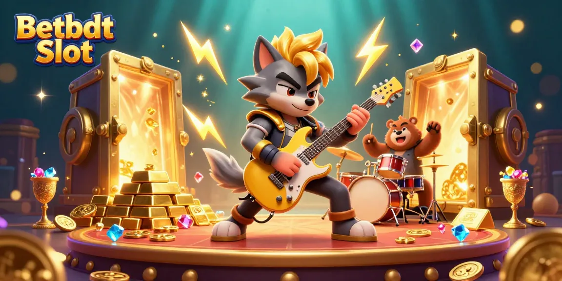 Experience Betbdt Slot's thrilling atmosphere with dynamic characters and sparkling treasures illuminating the casino!
