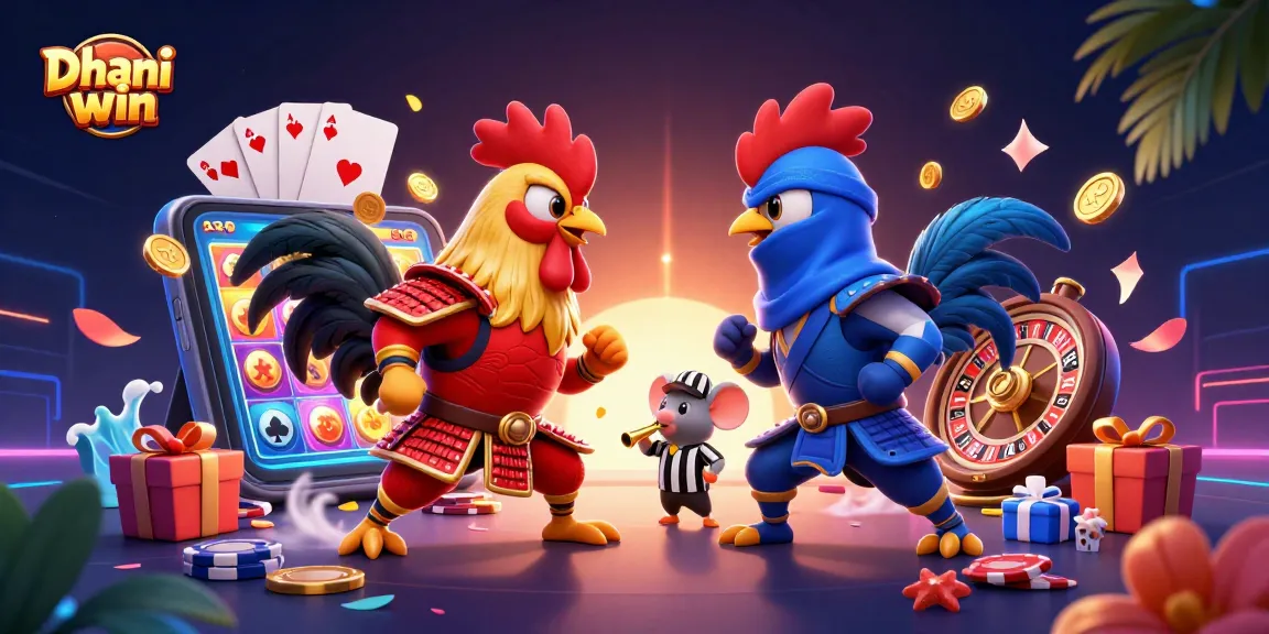 Dhani win features an epic showdown between samurai and ninja roosters, enriched with vibrant gambling elements.
