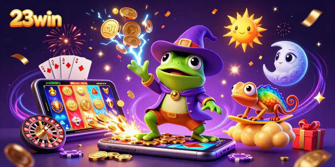 Experience the thrill of winning at 23win with vibrant casino action illustrated in 3D.